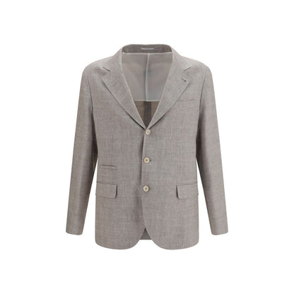 Brunello Cucinelli Beige Linen Full-Length Jacket