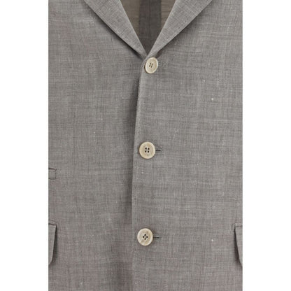 Brunello Cucinelli Beige Linen Full-Length Jacket