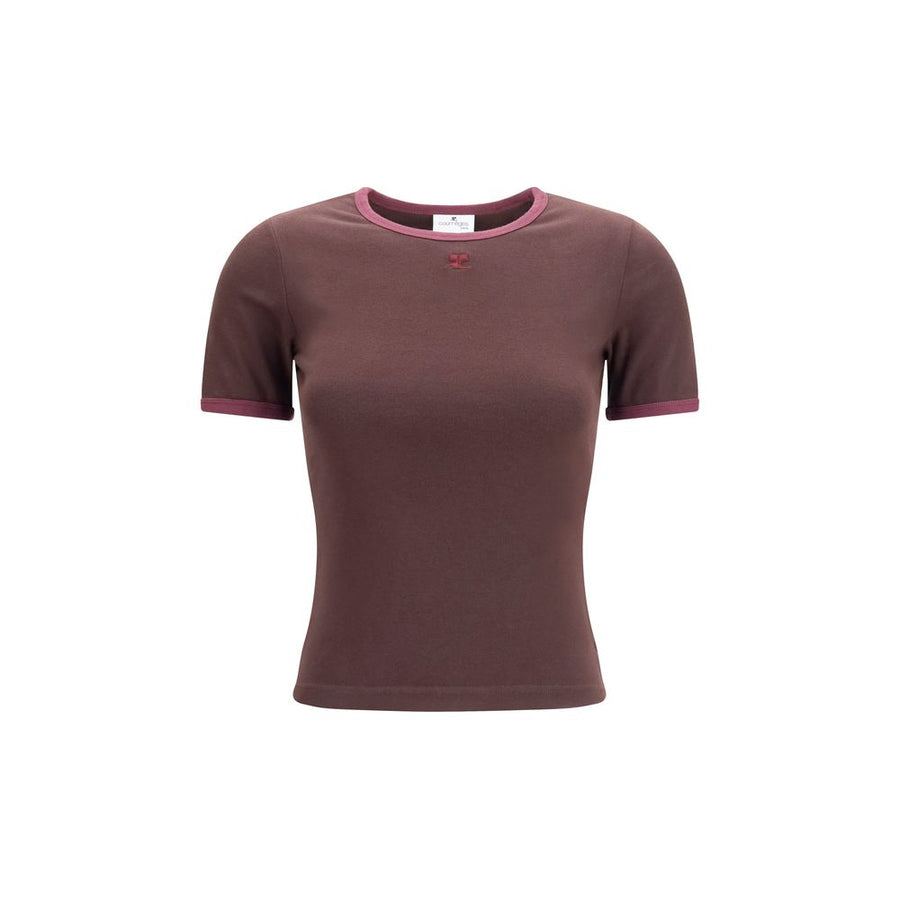 Courrèges Brown Cotton T-Shirt