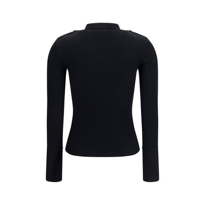 Courrèges Black Viscose Polo Shirt