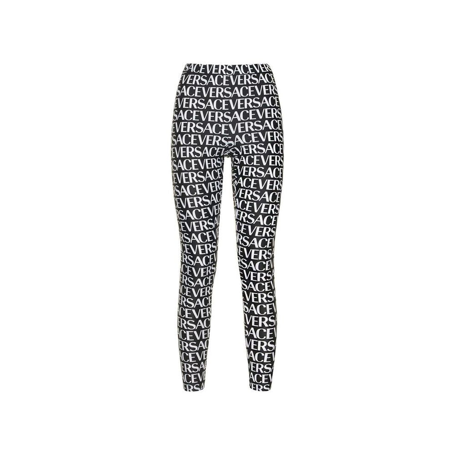 Versace Black Elastane Leggings