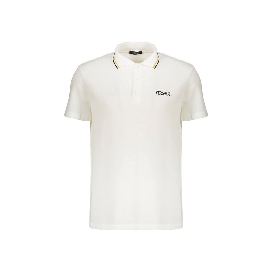 Versace White Cotton Polo Shirt