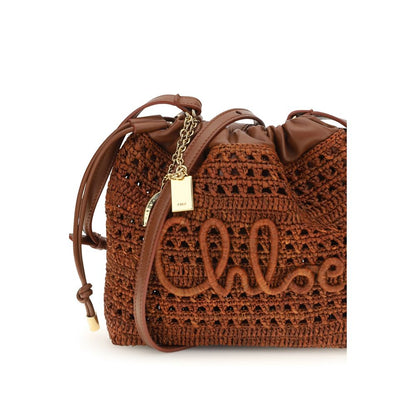 Chloé Brown Raffia Shoulder Bag