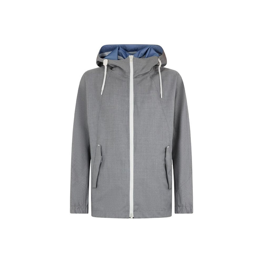 Herno Gray Virgin Wool Shell Jacket