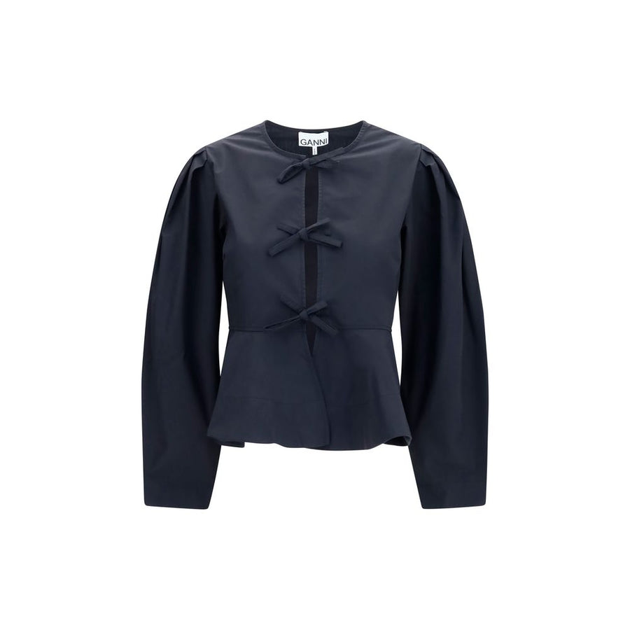 Ganni Black Cotton Blouse