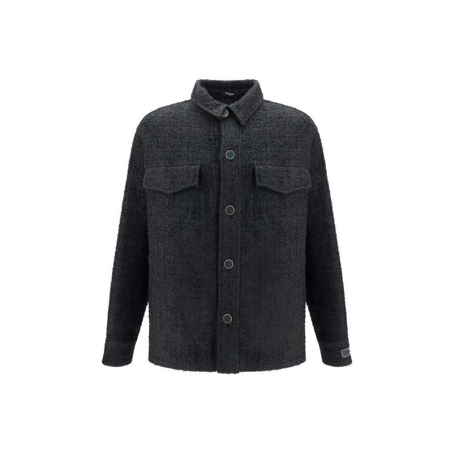 Balmain Black Cotton Full-Length Jacket