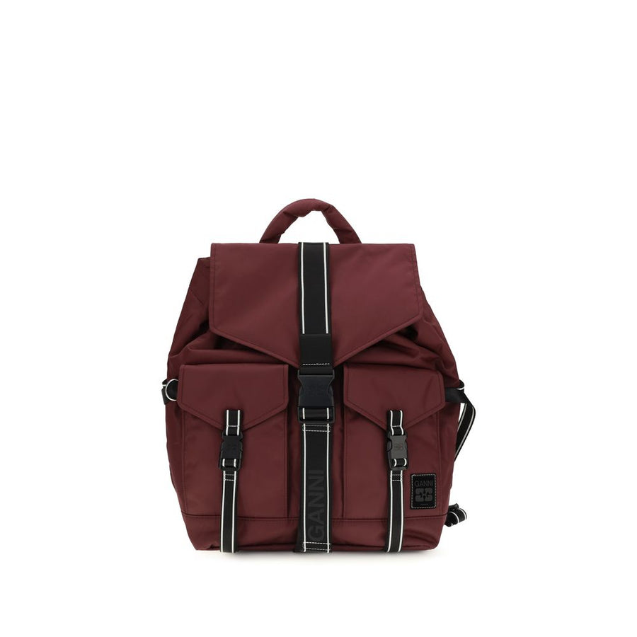 Ganni Bordeaux Recycled Polyamide Backpack