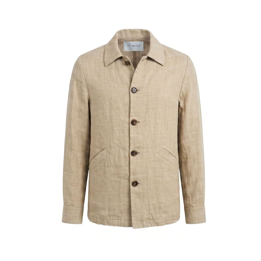 Malo Beige Linen Men Jacket