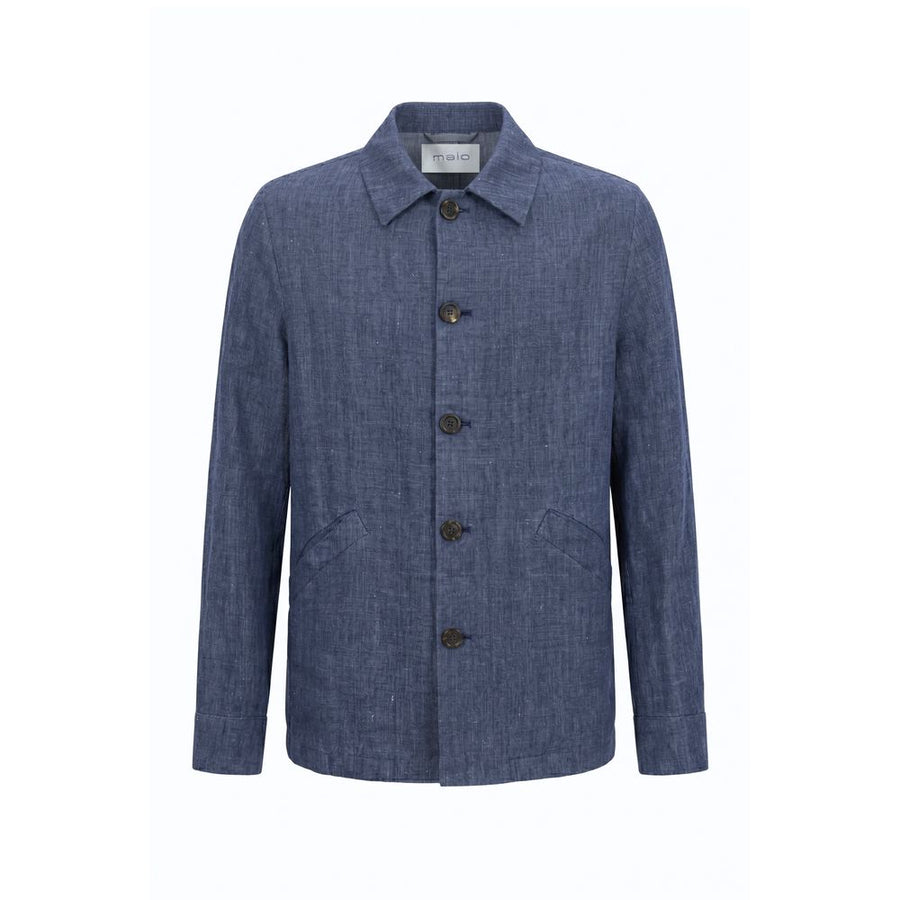 Malo Blue Linen Men's Jacket