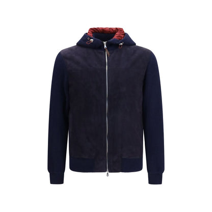 Brunello Cucinelli Blue Wool Oves Aries Full-Length Jacket