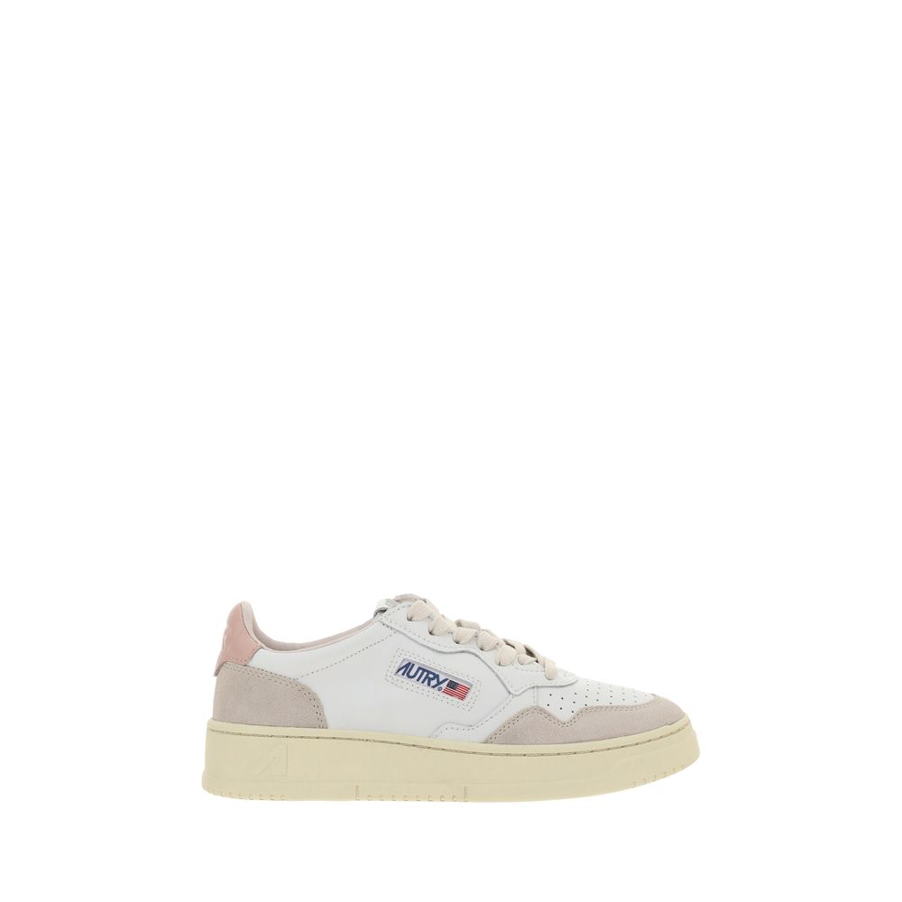 Autry White Calf Leather Bos Taurus Low Top Sneakers