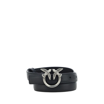 PINKO Black Calf Leather Bos Taurus Regular Belt