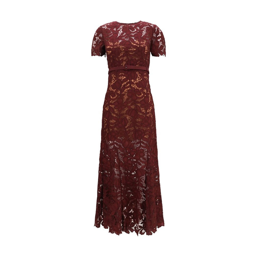 Self-Portrait Bordeaux Polyester Cocktail Dress