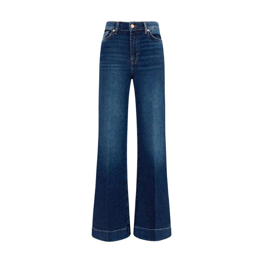 7FOR Blue Cotton Flared Jeans