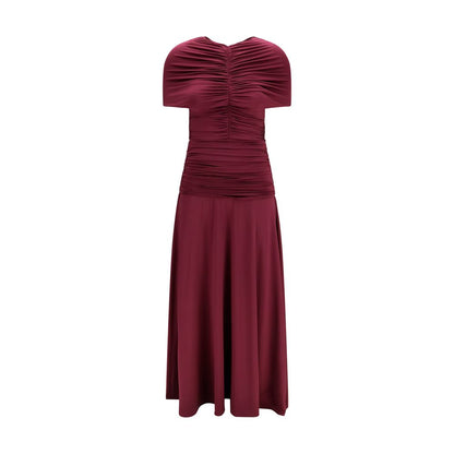 Self-Portrait Bordeaux Viscose Casual Dress