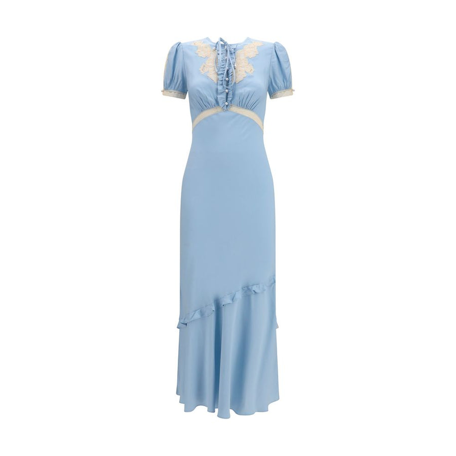 Self-Portrait Blue Viscose Casual Dress