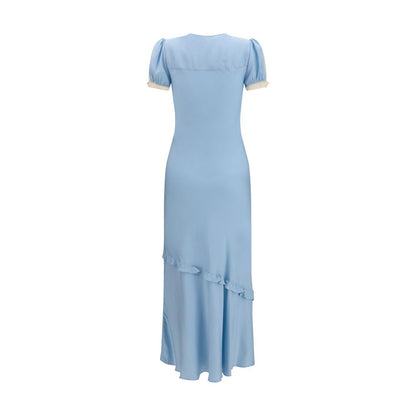 Self-Portrait Blue Viscose Casual Dress