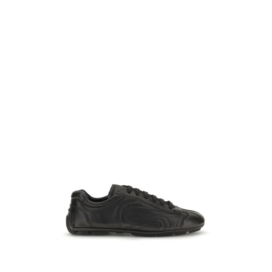 Prada Black Lamb Ovis Aries Aries Low Top Sneakers