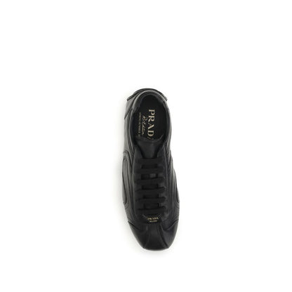 Prada Black Lamb Ovis Aries Aries Low Top Sneakers