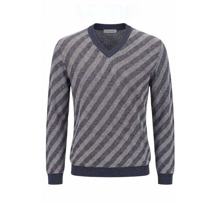 Malo Blue Linen Men Sweater