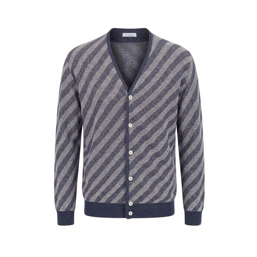 Malo Blue Linen Men Cardigan