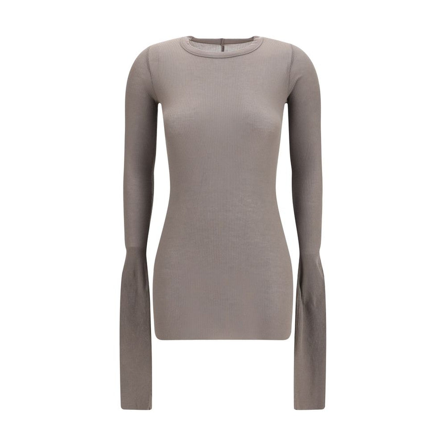 Rick Owens Gray Viscose Long Sleeve T-Shirt