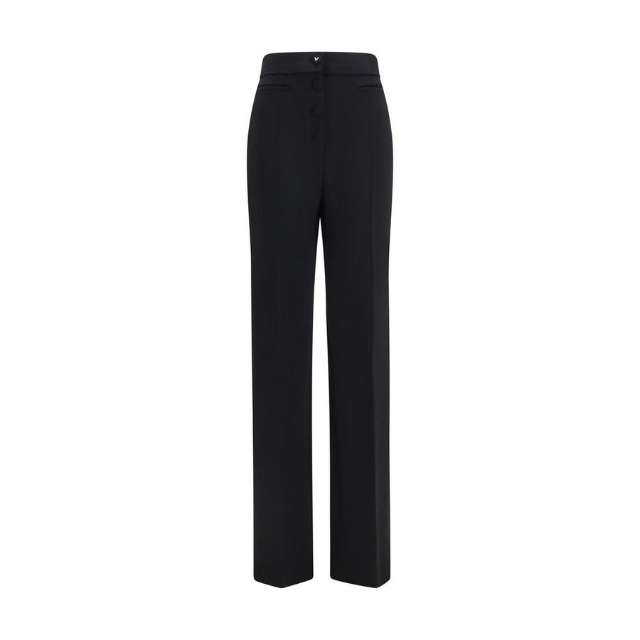 Valentino Garavani Black Wool Oves Aries Flared Pants