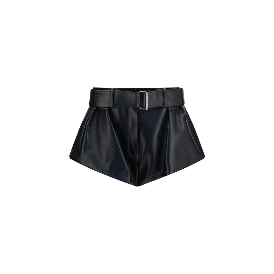 Magda Butrym Black Lambskin Bermuda Shorts