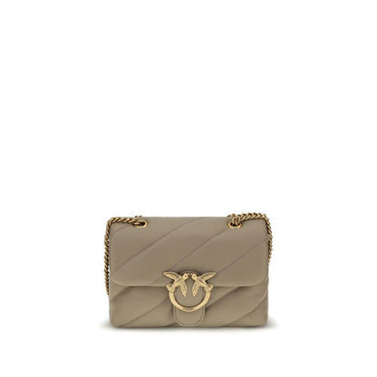 PINKO Beige Calf Leather Bos Taurus Shoulder Bag