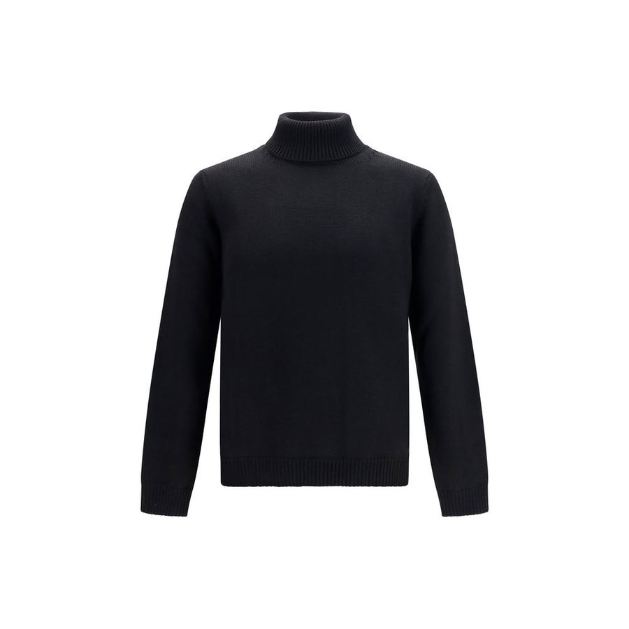 Roberto Collina Black Wool Oves Aries Turtleneck