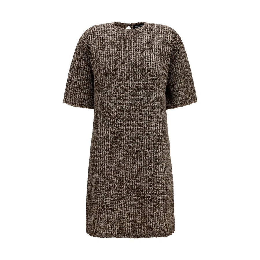 Fabiana Filippi Brown Wool Oves Aries Casual Dress