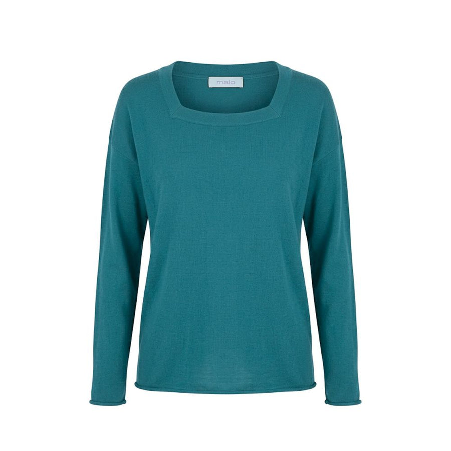 Malo Blue Cotton Women's Sweater