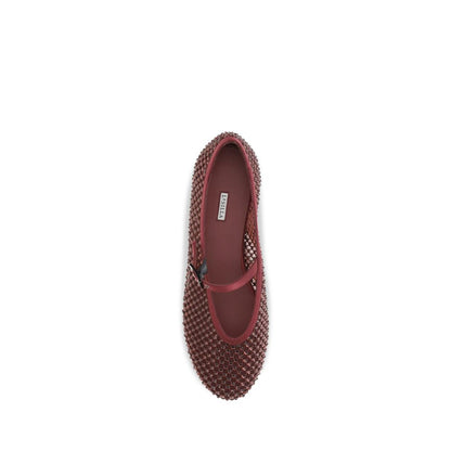 LE SILLA Bordeaux Calf Leather Bos Taurus Ballet Flats