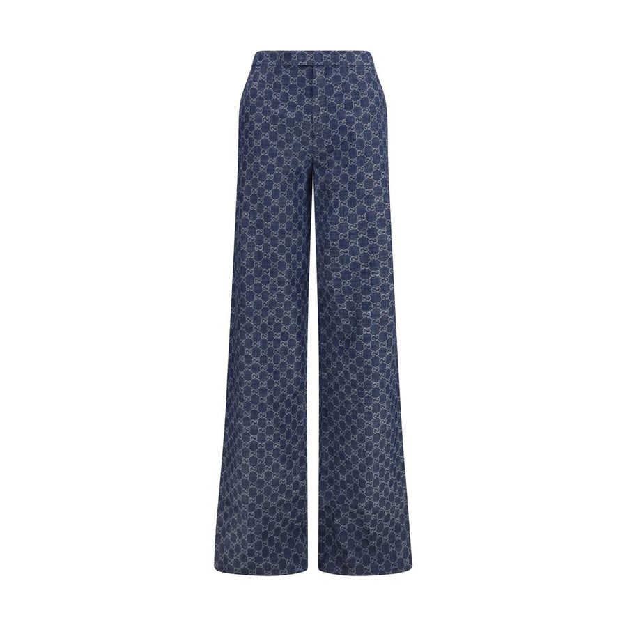 Gucci Blue Cotton Casual Pants