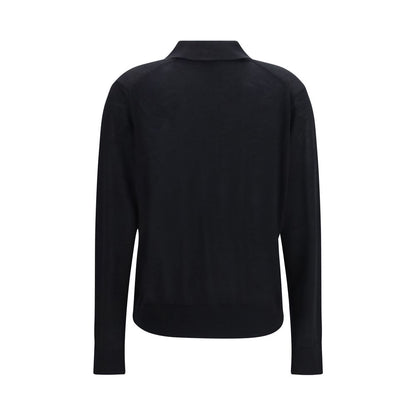 Loulou De Saison Black Cashmere Dress Shirt