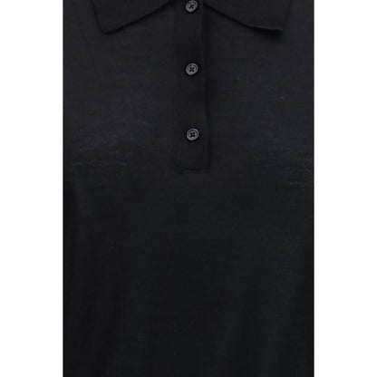 Loulou De Saison Black Cashmere Dress Shirt