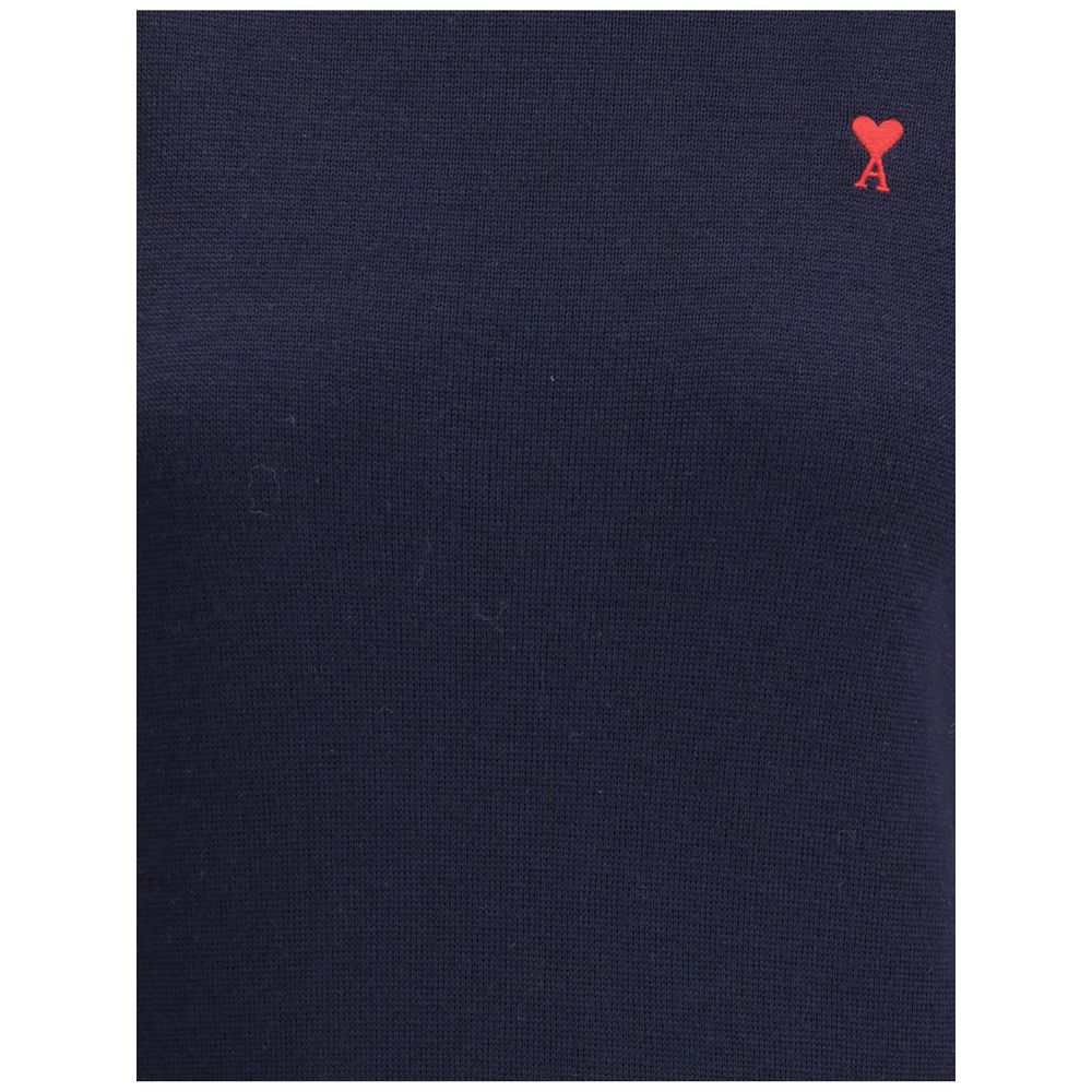 Ami Paris Blue Merino Wool Turtleneck
