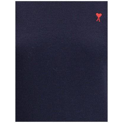 Ami Paris Blue Merino Wool Turtleneck