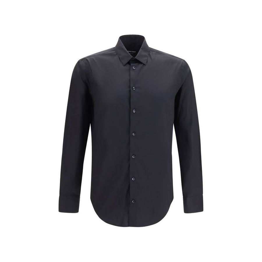 Giorgio Armani Black Cotton Dress Shirt