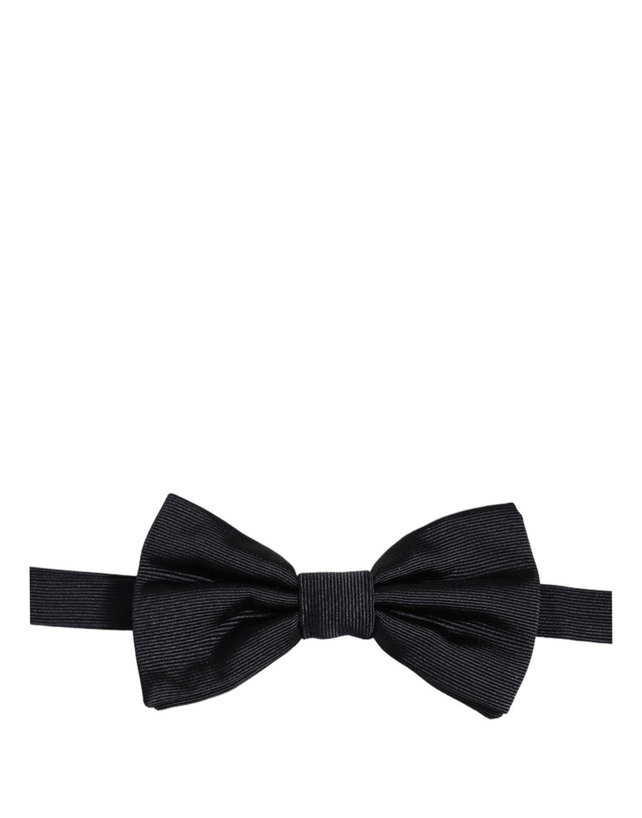 Dolce & Gabbana Men Black 100% Silk Adjustable Neck Papillon Bow Tie