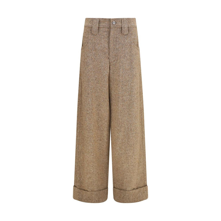 Brunello Cucinelli Beige Wool Oves Aries Casual Pants