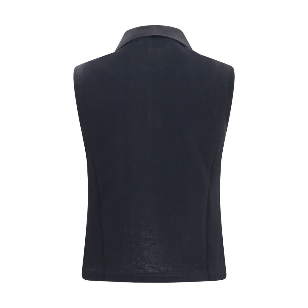 Saint Laurent Black Recycled Cotton Polo Shirt
