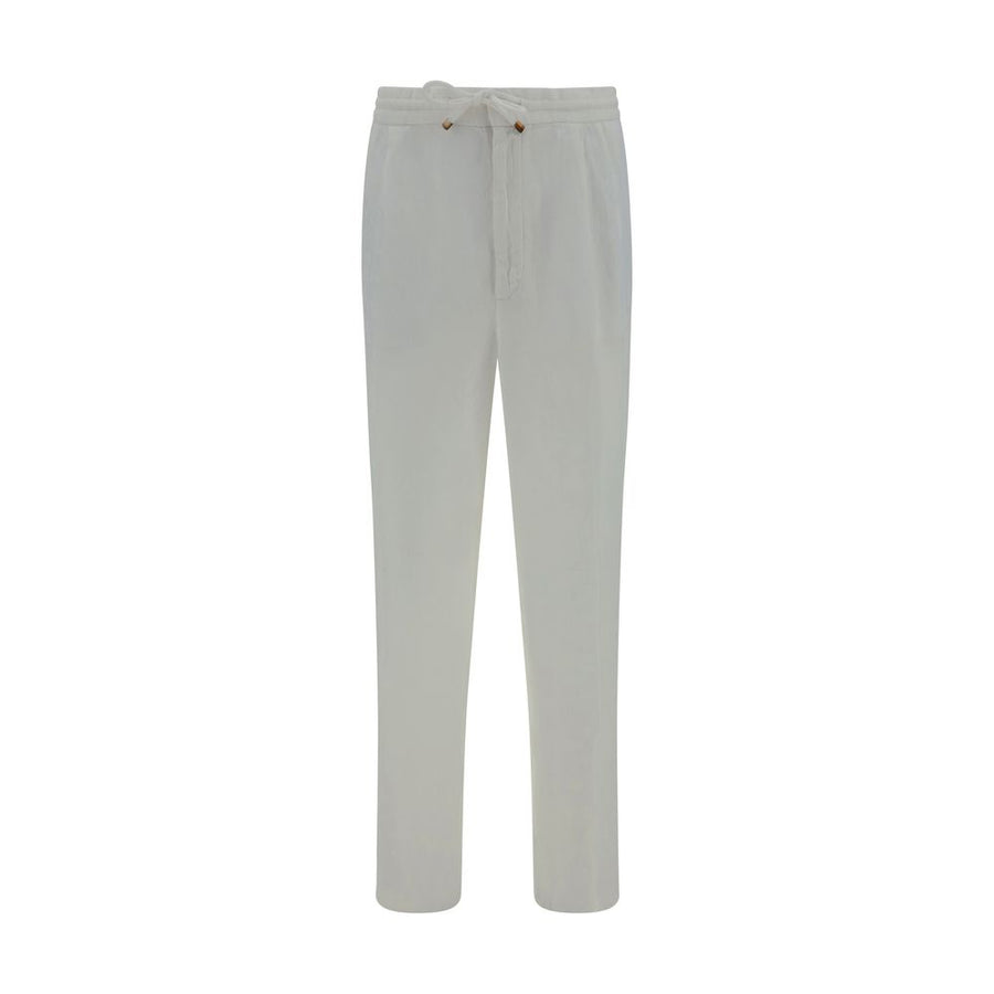 Brunello Cucinelli White Linen Casual Pants