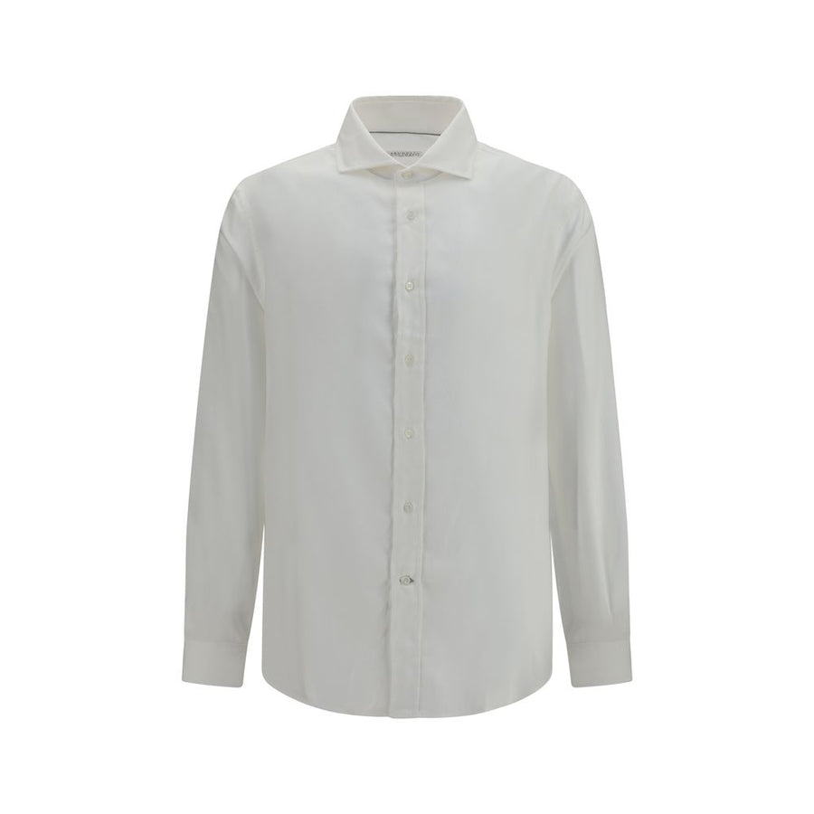 Brunello Cucinelli White Cotton Dress Shirt