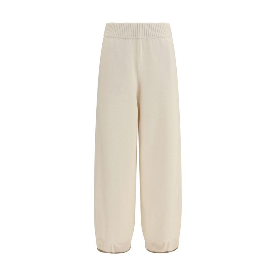 Brunello Cucinelli White Cashmere Casual Pants