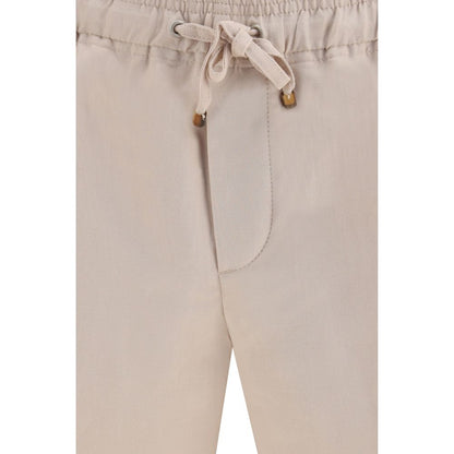Brunello Cucinelli Beige Linen Bermuda Shorts