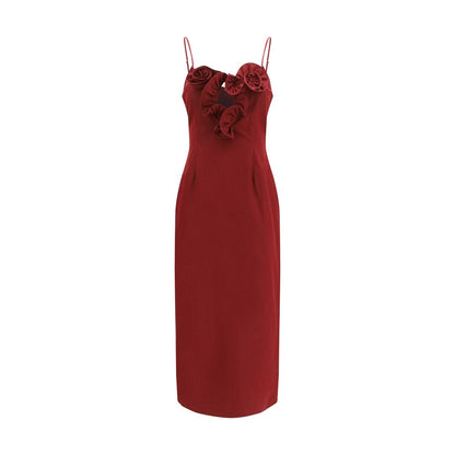 Magda Butrym Bordeaux Cotton Cocktail Dress