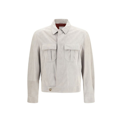 Brunello Cucinelli Beige Leather Leather Jacket