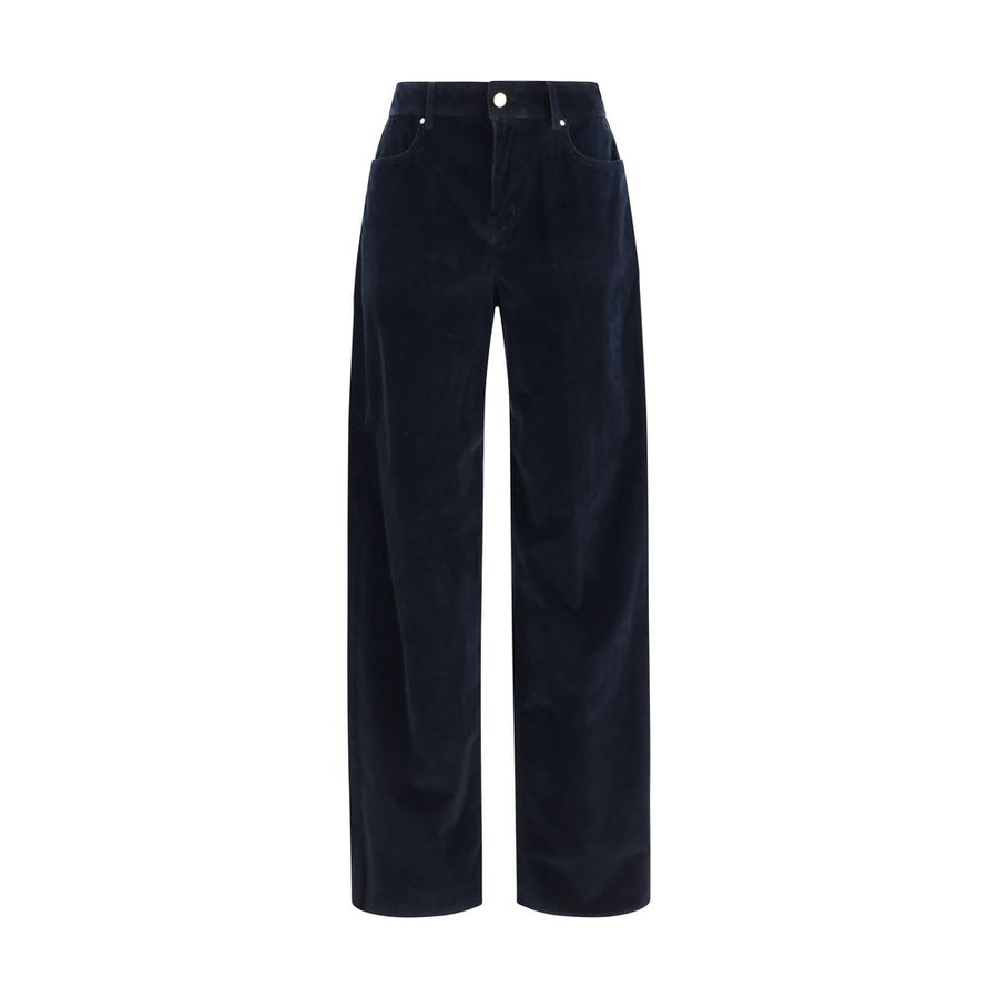Max Mara Blue Cotton Casual Pants