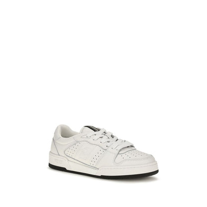 Fendi White Calf Leather Bos Taurus Athletic Sneakers